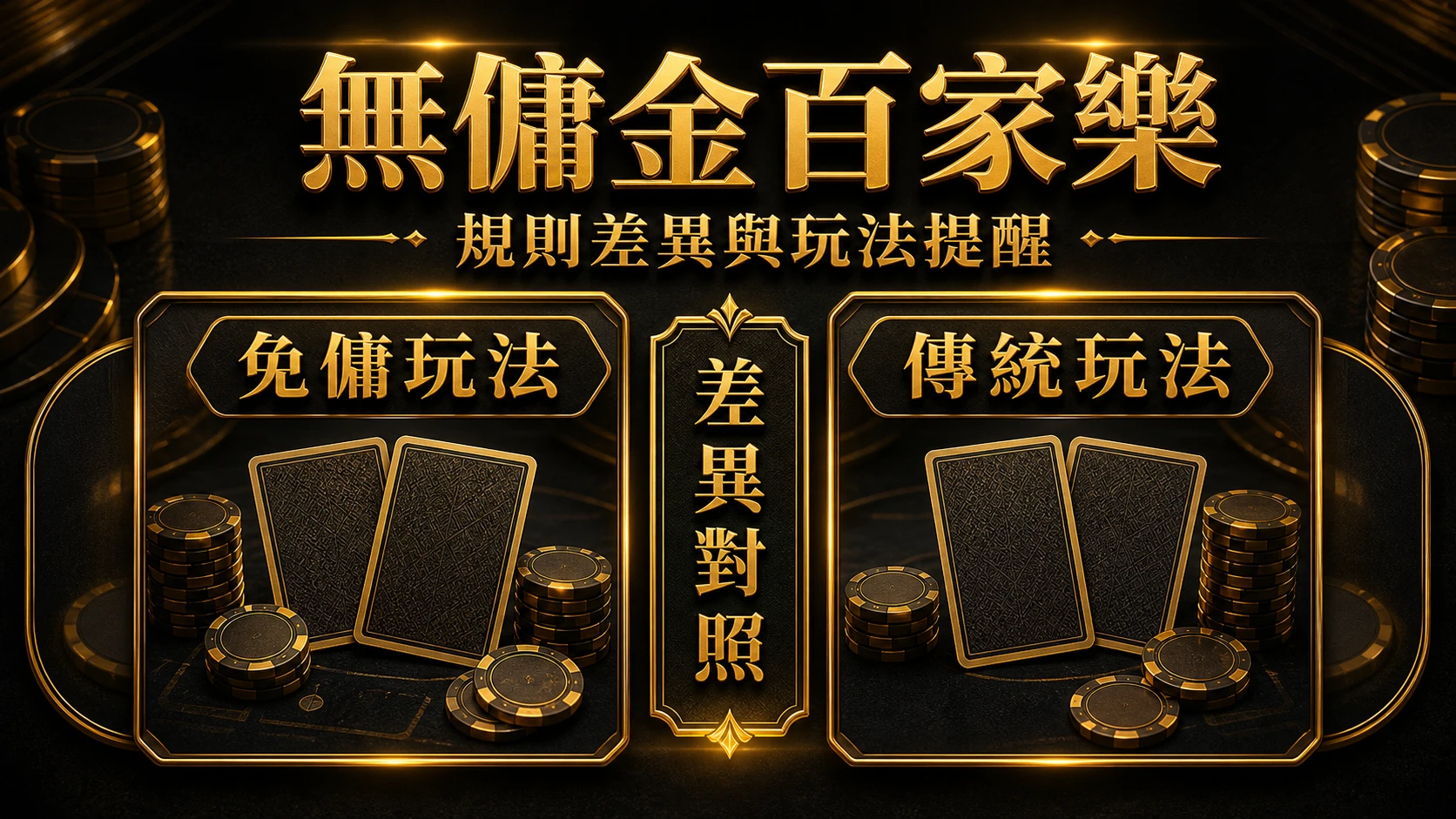 無傭金百家樂是什麼？傳統百家樂差異、賠率與適合玩家｜大獎娛樂城