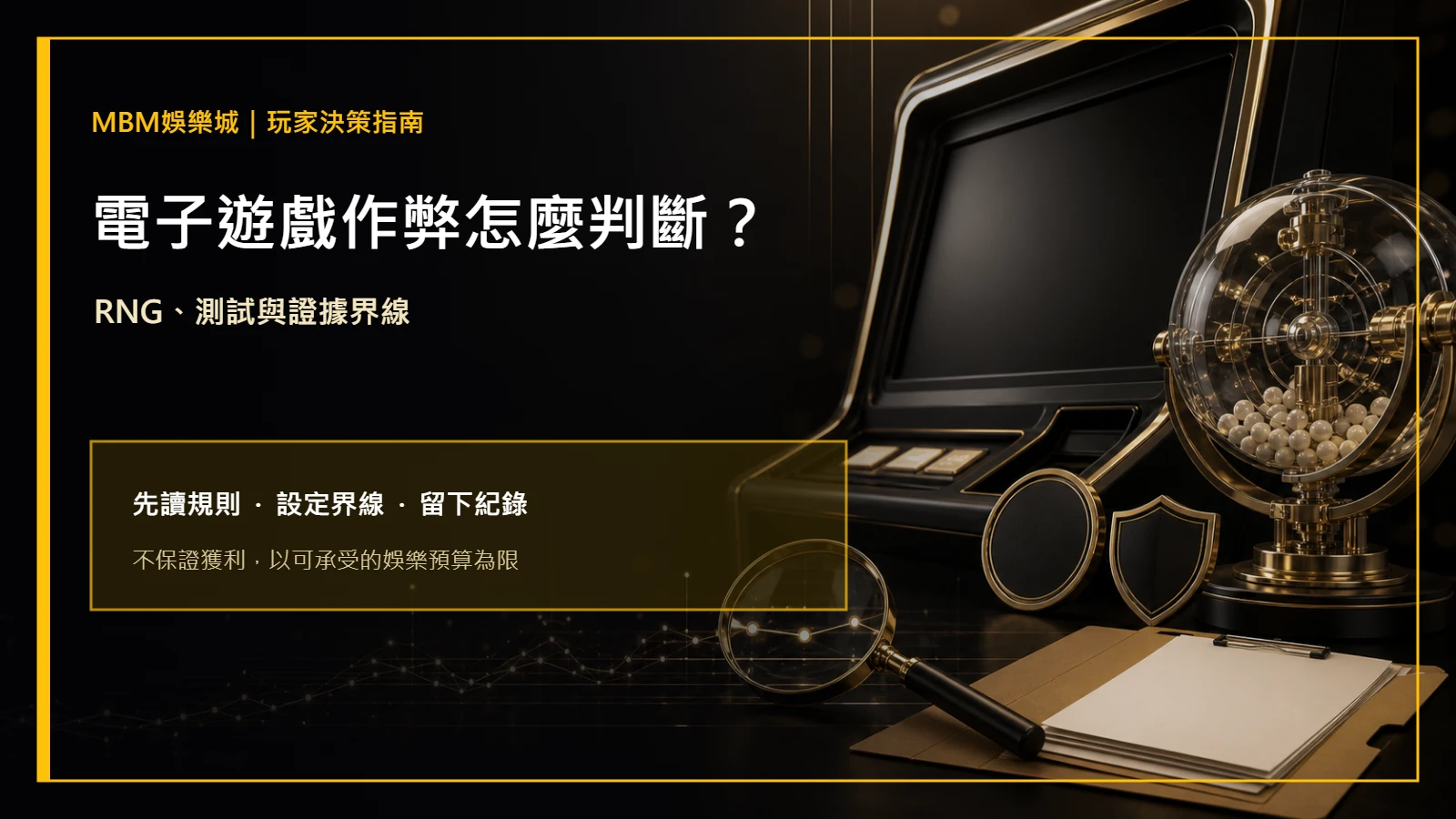 電子遊戲作弊怎麼判斷？RNG、測試與證據｜大獎娛樂城
