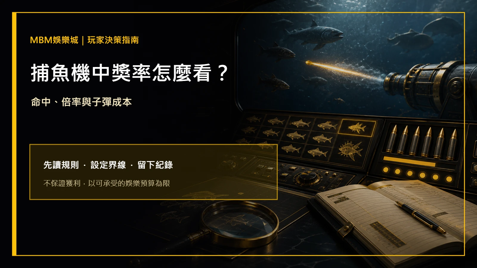 捕魚機中獎率怎麼看？命中、倍率與子彈成本｜大獎娛樂城主圖