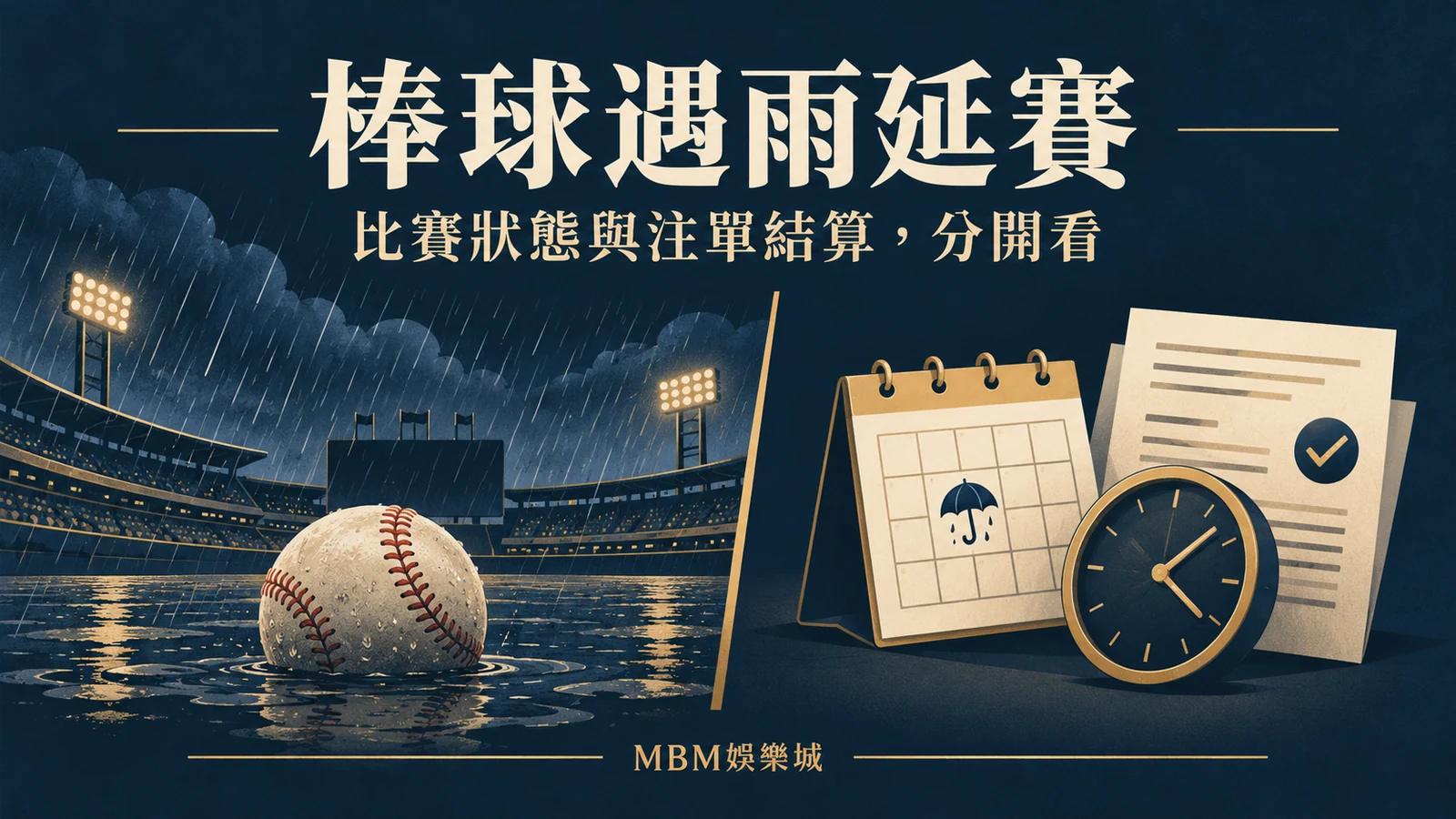 棒球遇雨延賽怎麼看？先分清賽事狀態與注單結算｜大獎娛樂城